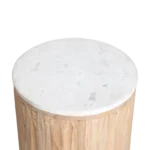 Malakka marmeren bijzettafel - wit - Afbeelding 5
