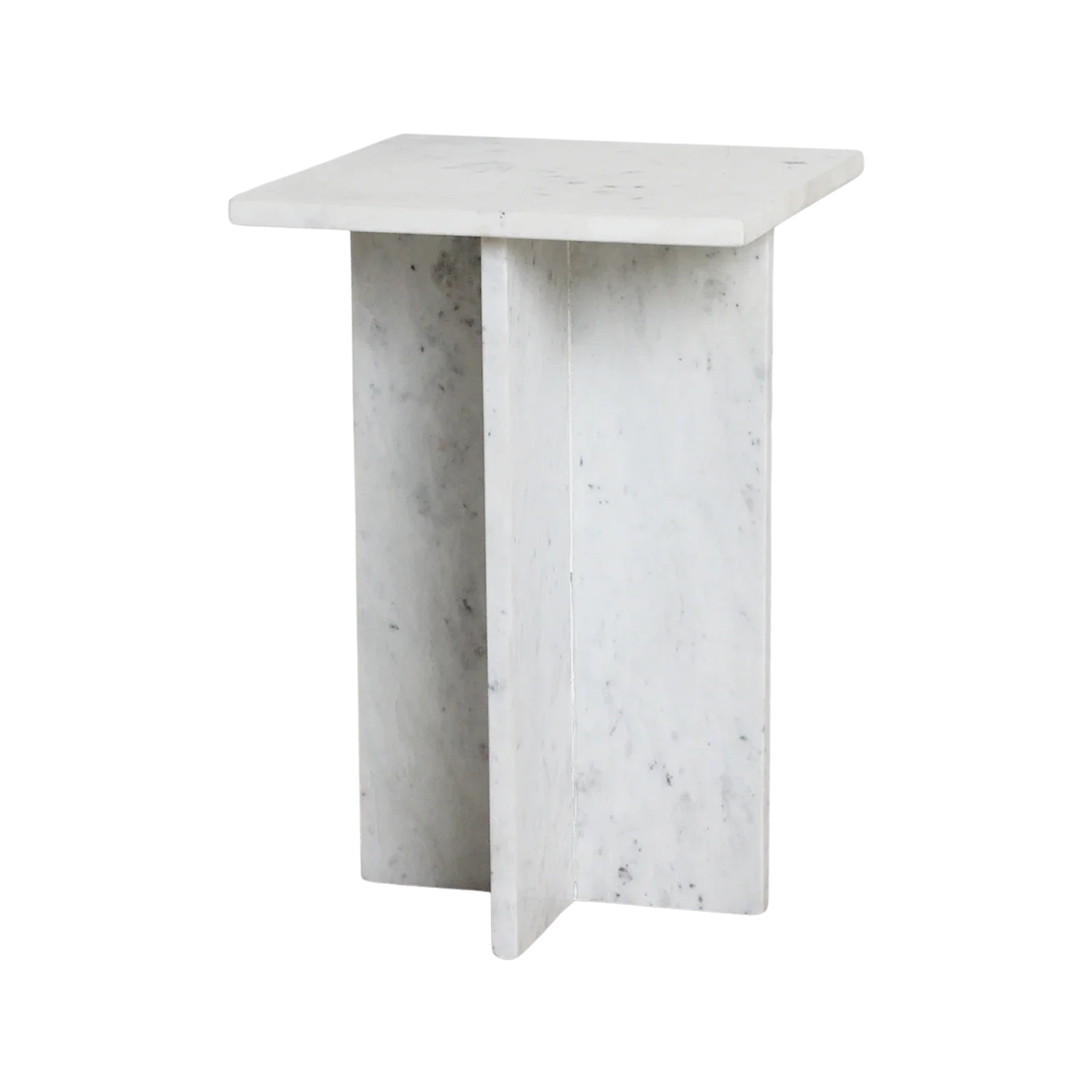 TAST00220-0.webp Beijing wit marmeren bijzettafel - 35x35x50 cm - Afbeelding 1
