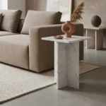 Beijing wit marmeren bijzettafel - 35x35x50 cm - Afbeelding 3