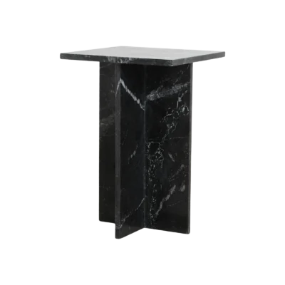 Shanghai zwart marmeren bijzettafel - 35x35x50 cm