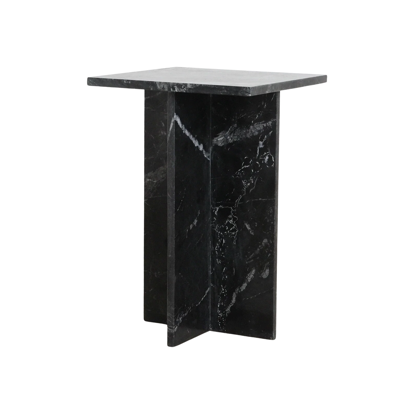 TAST00221-0.webp Shanghai zwart marmeren bijzettafel - 35x35x50 cm - Afbeelding 1