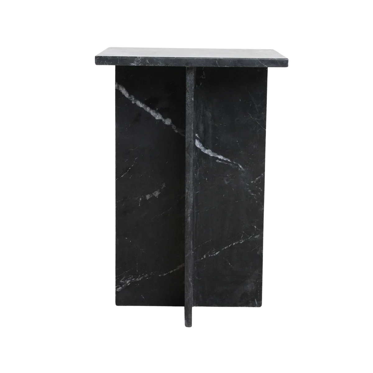 Shanghai zwart marmeren bijzettafel - 35x35x50 cm - Afbeelding 4