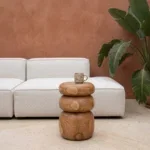 Tao teakhouten bijzettafel/kruk - 30x30x45 cm - Afbeelding 4
