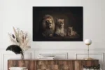 Glasschilderij 160x110cm Liggende leeuwenfamilie - Afbeelding 2