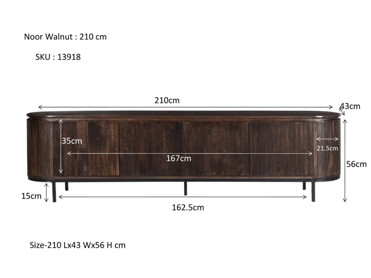 Noor Walnut 210cm - Afbeelding 4