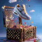Glasschilderij 60x80cm Zwevende sneaker