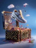 Glasschilderij 60x80cm Zwevende sneaker