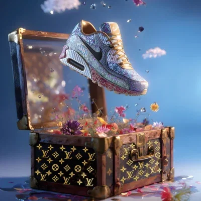 Glasschilderij 60x80cm Zwevende sneaker