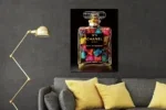 Glasschilderij met goudfolie Parfumflesje met tasjes 1