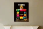 Glasschilderij met goudfolie Parfumflesje met tasjes 2