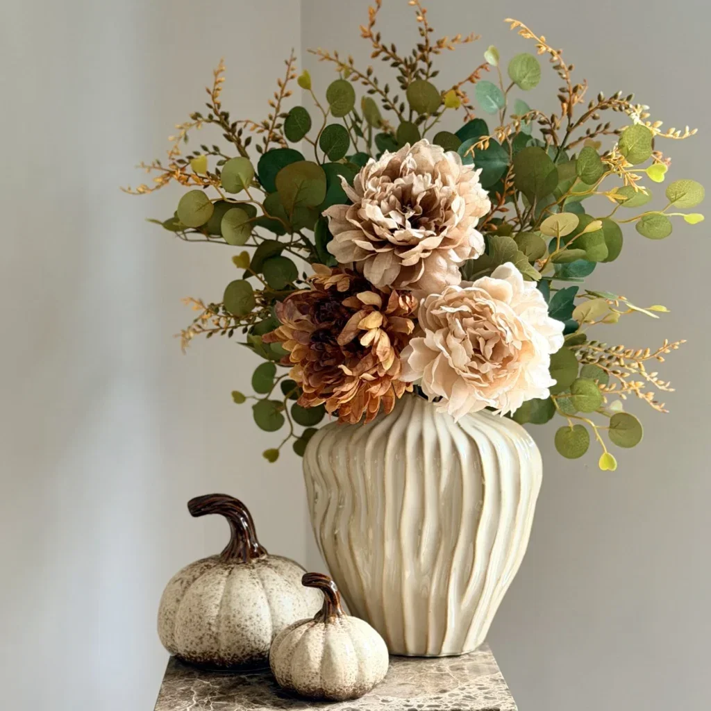 Herfstdecoratie set Beige bruin met pompoenen