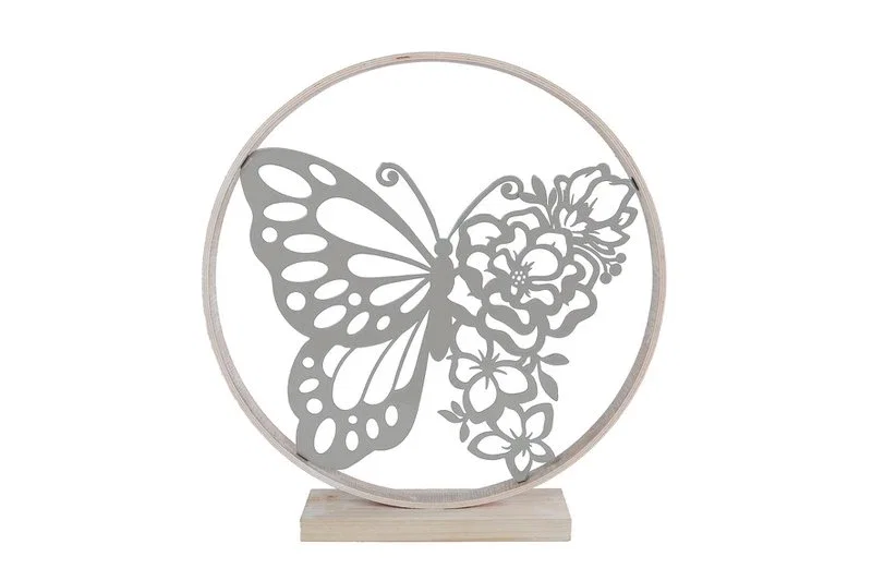 Ornament vlinder hout landelijk - 36x36x6 Ornament vlinder hout landelijk - 36x36x6 - Afbeelding 1