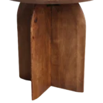 Bullnose mangohouten bijzettafel cross Ø 50 cm - Afbeelding 3