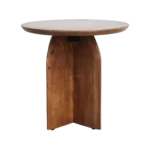 Bullnose mangohouten bijzettafel cross Ø 50 cm - Afbeelding 9