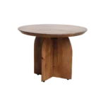 Bullnose mangohouten bijzettafel cross Ø 55 cm