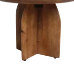 Bullnose mangohouten bijzettafel cross Ø 55 cm - Afbeelding 3