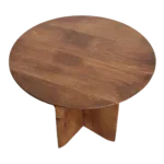 Bullnose mangohouten bijzettafel cross Ø 55 cm - Afbeelding 5