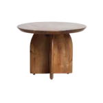 Bullnose mangohouten bijzettafel cross Ø 55 cm - Afbeelding 7