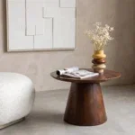 Bullnose mangohouten bijzettafel cone Ø 55 cm - Afbeelding 2