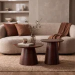 Bullnose mangohouten bijzettafel cone Ø 55 cm - Afbeelding 9