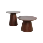 Bullnose mangohouten bijzettafel cone Ø 55 cm - Afbeelding 10