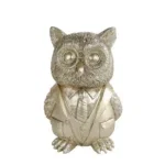 Uil beeld goud - polystone 10x12x18cm