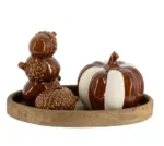 Aardewerk Ornament Wintercone Bruin eikel | 13,5x9x19,5cm - Afbeelding 2