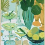 Canvas incl. lijst 60x90cm Handgeschilderd 'Borrel 1'