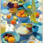 Canvas incl. lijst 60x90cm Handgeschilderd 'Borrel 2'