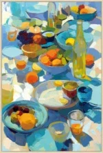 Canvas incl. lijst 60x90cm Handgeschilderd 'Borrel 2'