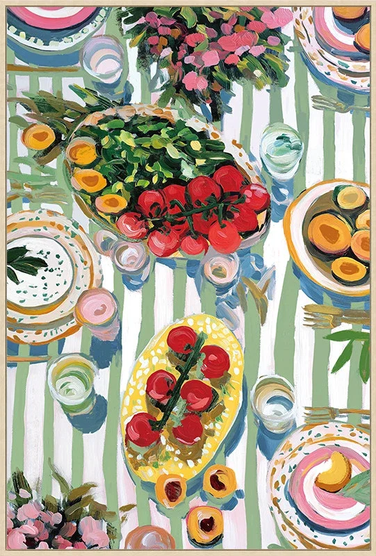 Canvas incl. lijst 60x90cm Handgeschilderd 'Picknick 1' Canvas incl. lijst 60x90cm Handgeschilderd 'Picknick 1'