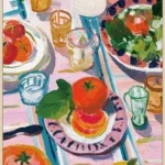 Canvas incl. lijst 60x90cm Handgeschilderd 'Picknick 2'