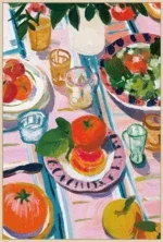 Canvas incl. lijst 60x90cm Handgeschilderd 'Picknick 2'