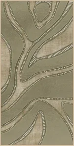 Canvas incl. lijst 70x140cm Handgeschilderd 'Golven groen'