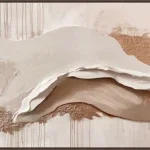 Canvas incl. lijst 70x140cm Handgeschilderd 'Witte golf'