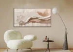 Canvas incl. lijst Handgeschilderd 'Witte golf'