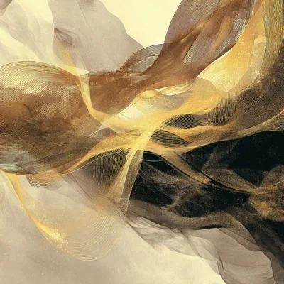 Glasschilderij 120x120cm 3D Gouden golven