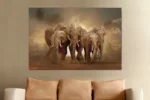 Glasschilderij 120x80cm Olifant.