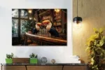 Glasschilderij 120x80cm Toekans op de bar.