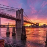 Glasschilderij 160x110cm Brooklyn Bridge NYC