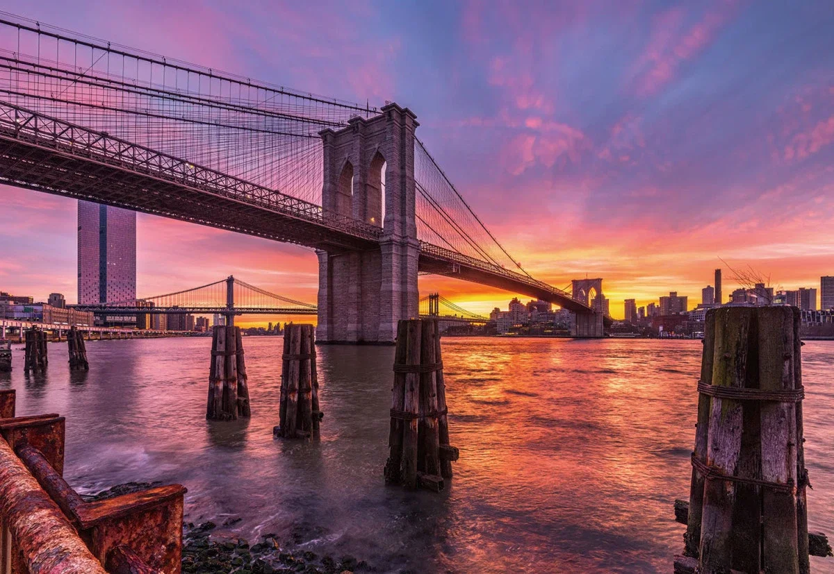 Glasschilderij 160x110cm Brooklyn Bridge NYC Glasschilderij 160x110cm Brooklyn Bridge NYC