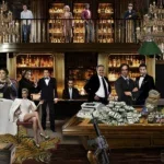 Glasschilderij 160x80cm Mafia in de bar