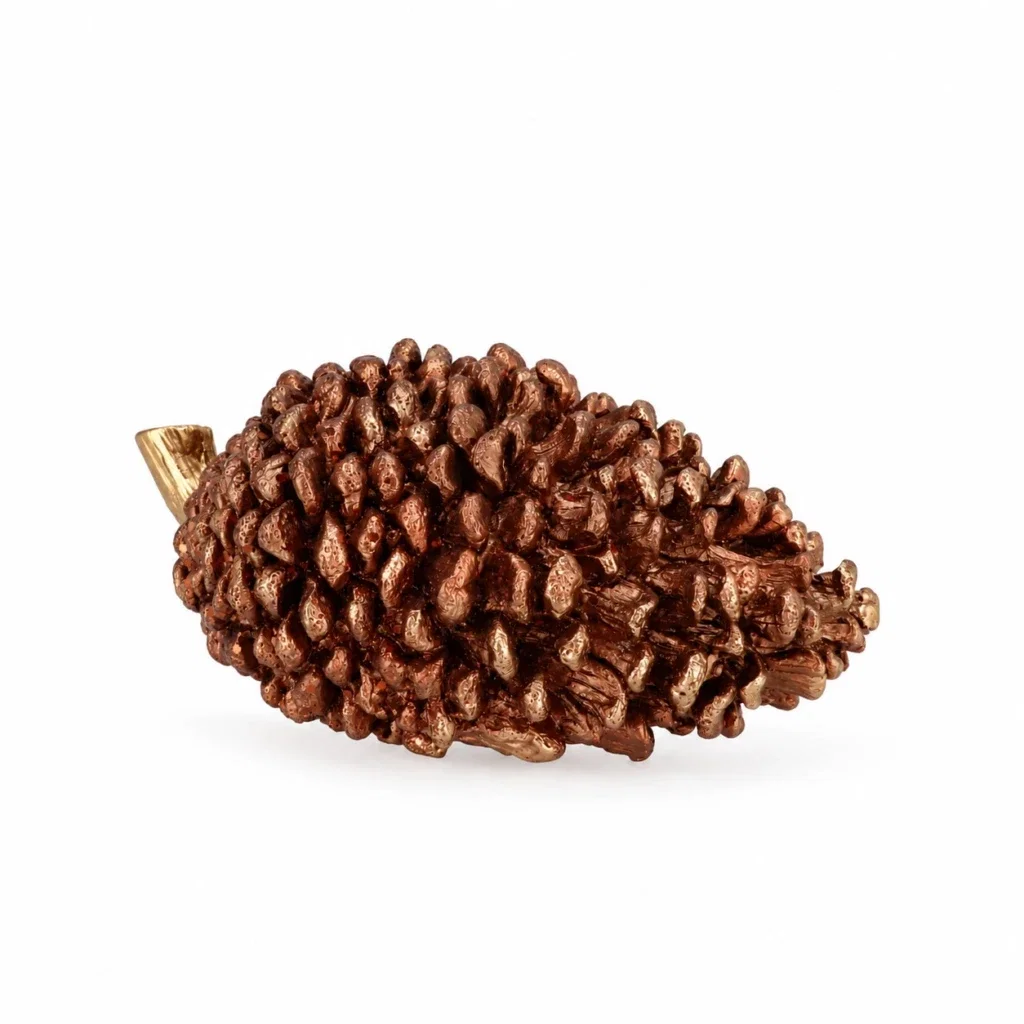 Herfst decoratie dennenappel goud brons bruin