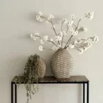 Vensterbank decoratie vazen set met zijden bloemen Landelijk