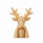 LED Kaars Hert Lyon taupe - 10,5x7,5x18CM