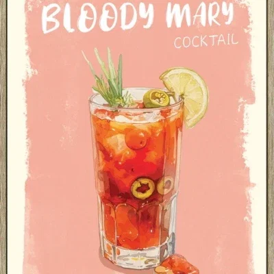 Canvas incl. lijst 30x40cm 'Bloody mary'