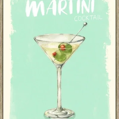 Canvas incl. lijst 30x40cm 'Martini'