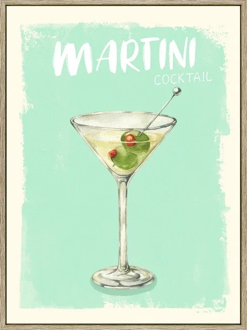Canvas incl. lijst 30x40cm 'Martini' Canvas incl. lijst 30x40cm 'Martini'