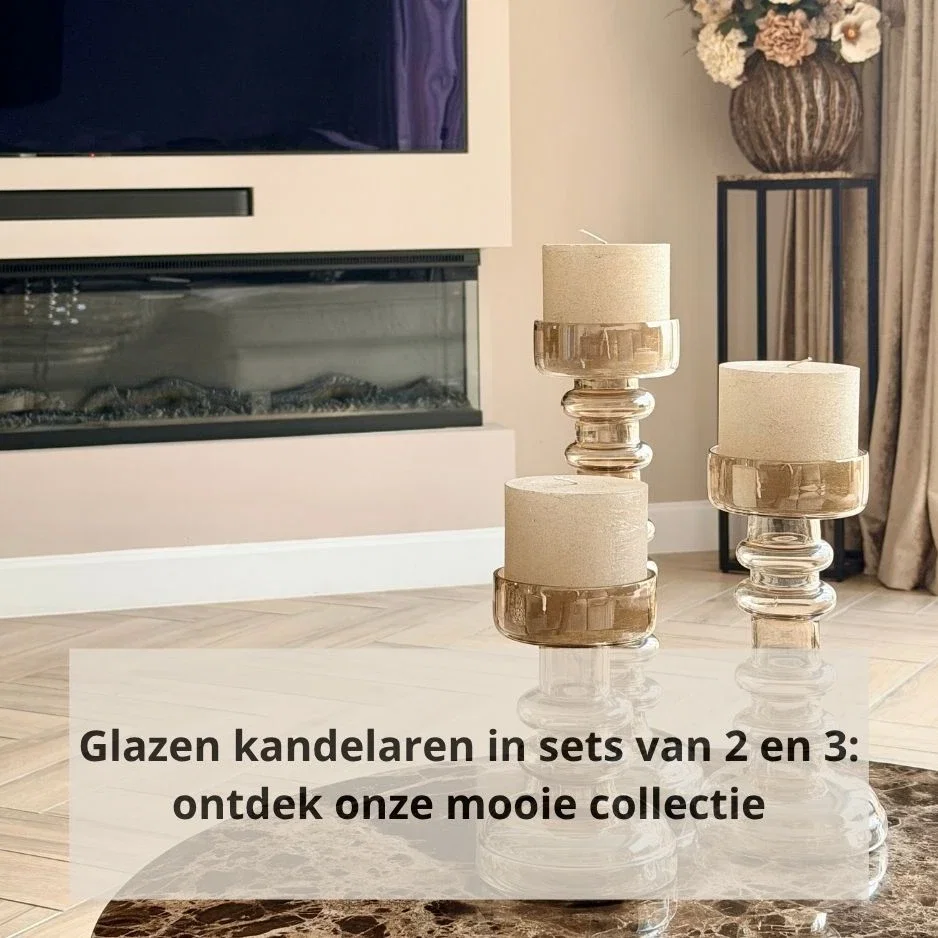 Glazen kandelaren in sets van 2 en 3: ontdek onze mooie collectie