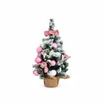 Kerstboom met roze en witte decoratie – 63 cm